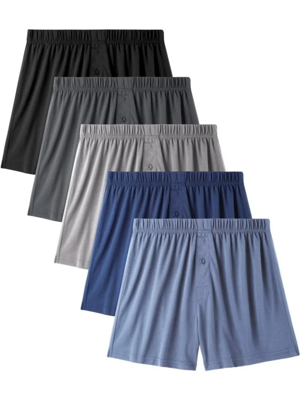 Breathable Men's Boxer Shorts 3/5 Pack - Moisture Wicking, Loose Fit Comfort